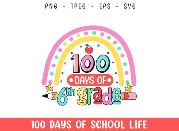 100 Days 6th Grade Graphics for Crafts