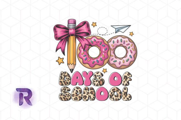 100 Days School Donut Leopard Graphics Crafts