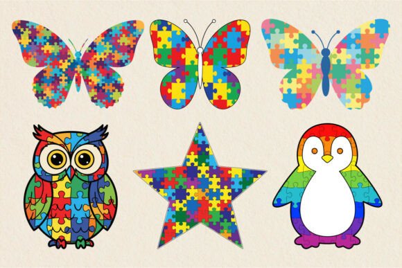 Autism Animals SVG Set: Crafts & Graphics