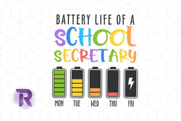 Battery Life School Secretary Graphics for Crafts