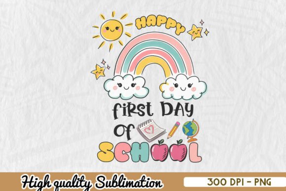 First Day of School Happy PNG: Graphics for Crafts