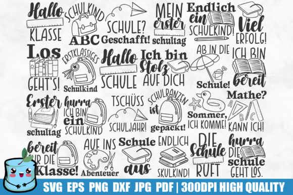 German School Quotes Bundle: Graphics for Crafts