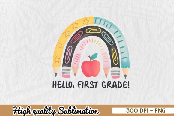 Hello 1st Back School Graphics for Crafts