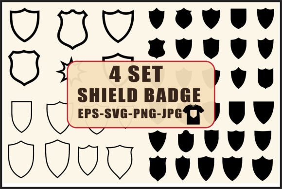 Minimalist Shield SVGs for Graphics and Crafts