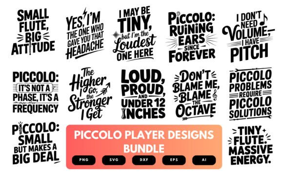 Piccolo Player SVG Bundle: Graphics for Crafts