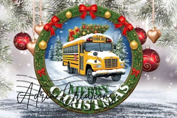 School Bus Ornament: Graphics for Crafts