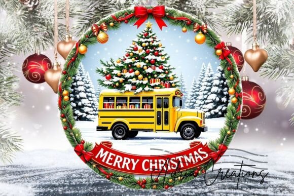 School Bus Teacher Ornament: Graphics for Crafts