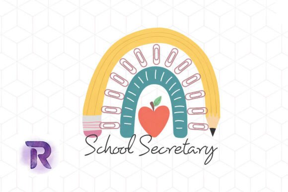 School Secretary Rainbow PNG: Graphics for Crafts