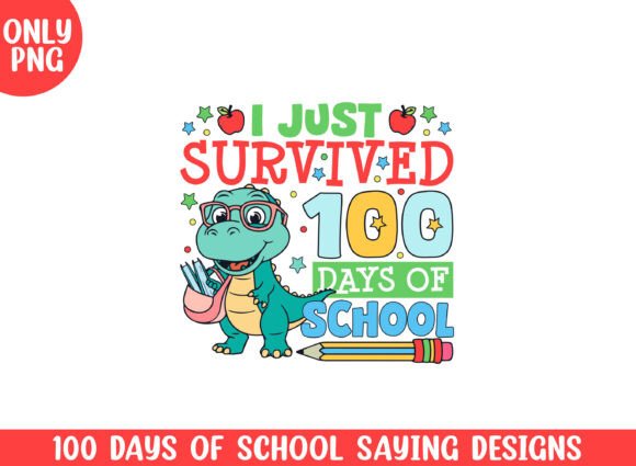 Survived 100 Days Dinosaur Graphics for Crafts
