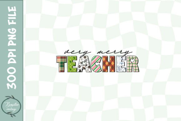 Very Merry Teacher Coquette PNG for Crafts & Graphics